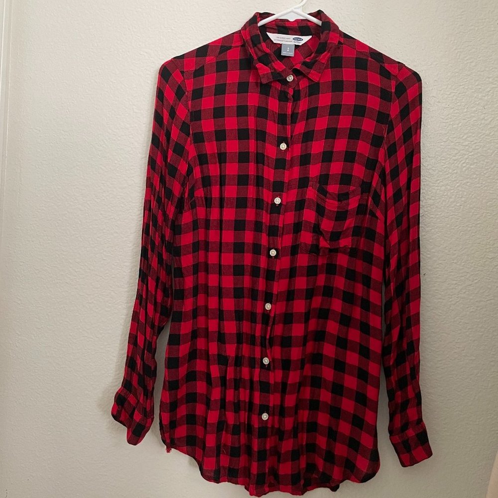 Old Navy Checkered Plaid Long Sleeve Top